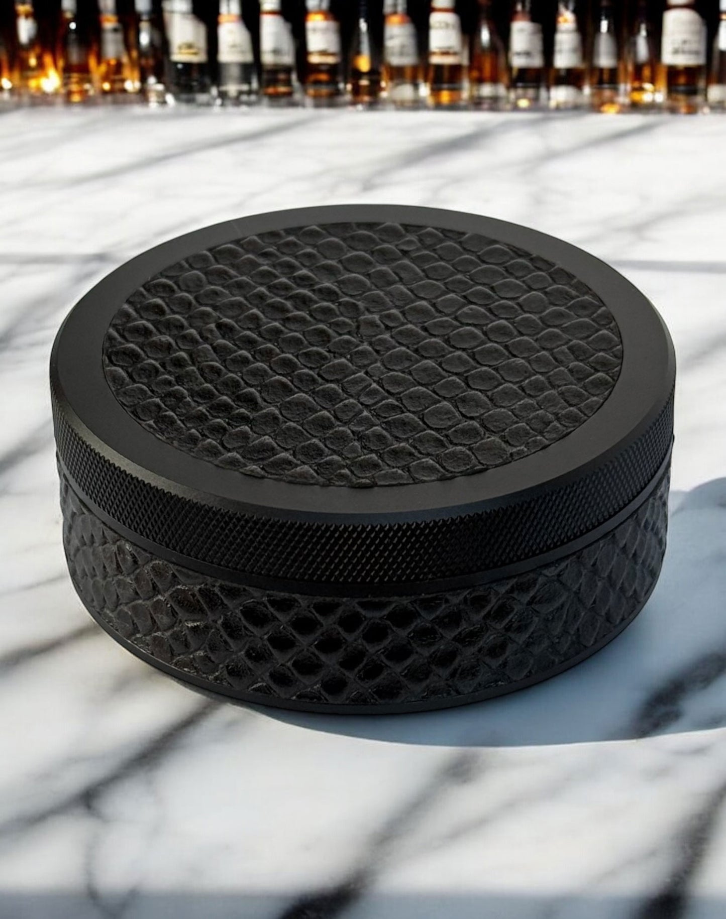 Black on Black Snake Leather Ruk-Can