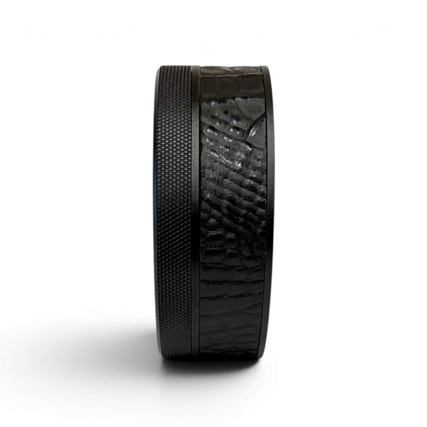 Black on Black Leather Croc Ruk Can