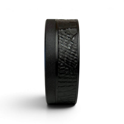 Black on Black Leather Croc Ruk Can