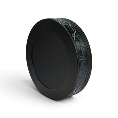 Black on Midnight Blue Embossed Croc Leather Ruk Can Slim