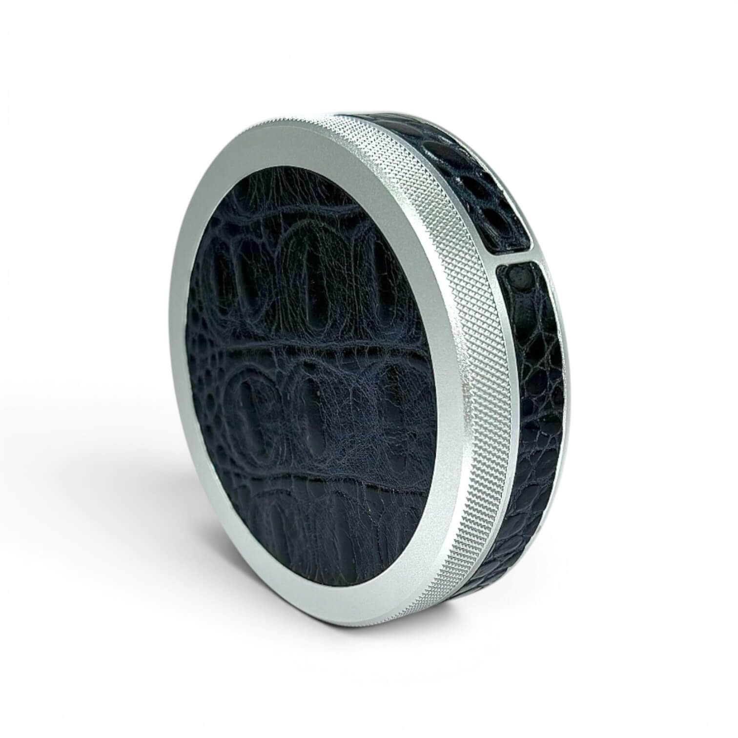 Silver Razorback Silver on Midnight Blue Embossed Croc Leather Ruk Can Slim – Razorback ...